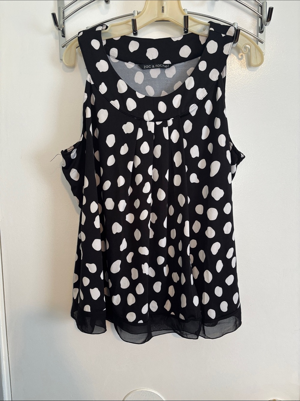 Zac & Rachel Black and White Polka Dot Sleeveless Camisole